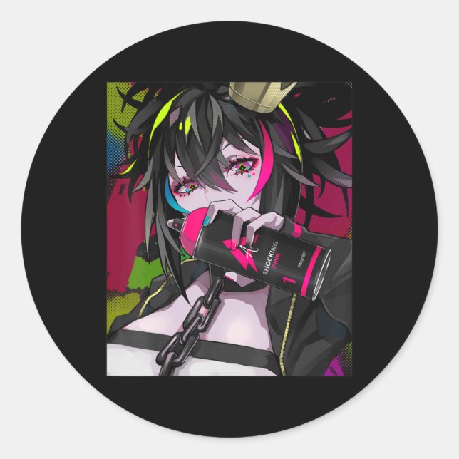 Adesivo Anime Girl Kawaii Waifu Aesthetic Japanese Otaku  (Frente)