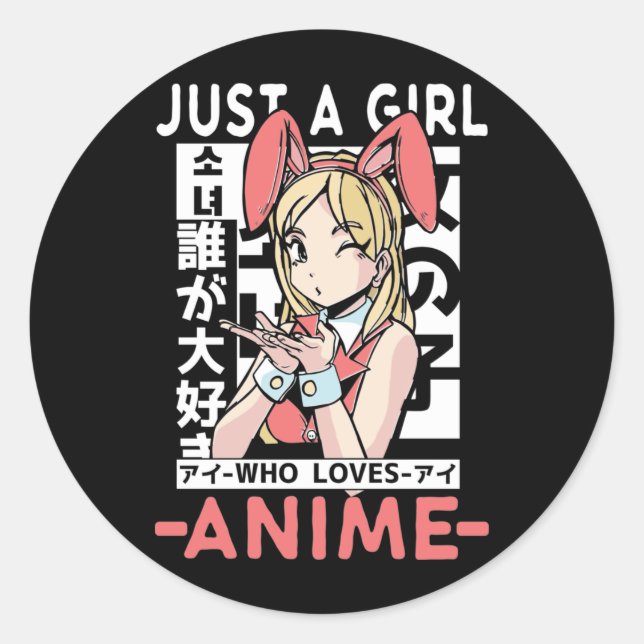 Adesivo Anime Girl Otaku Teen Japonês Quic Fan (Frente)