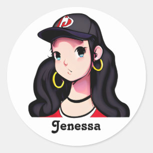 Adesivo Anime Girl Personalizada