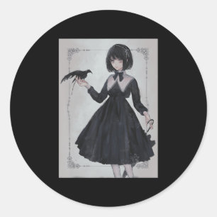 Adesivo Anime Girl Sad Retro Aestético Japonês Otaku