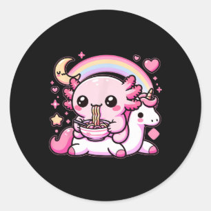 Adesivo Anime Kawaii Axolotl Comendo Ramen Noodles Tee