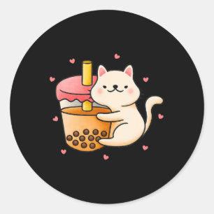Adesivo Anime Kawaii Cat Boba Bubble Tea Anime Merch prese