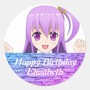 Adesivo anime Kawaii feliz aniversário bonitinho estilo j