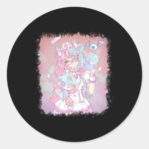 Adesivo Anime Kawaii Menina Estética Pastel Soft Waifu Jap