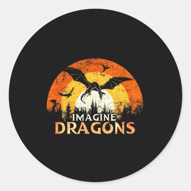 Adesivo Anime Kawaii Mítico Fantasia Dragões Imagine Vint (Frente)