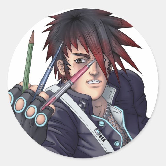 Adesivo Anime Manga Artista (Frente)