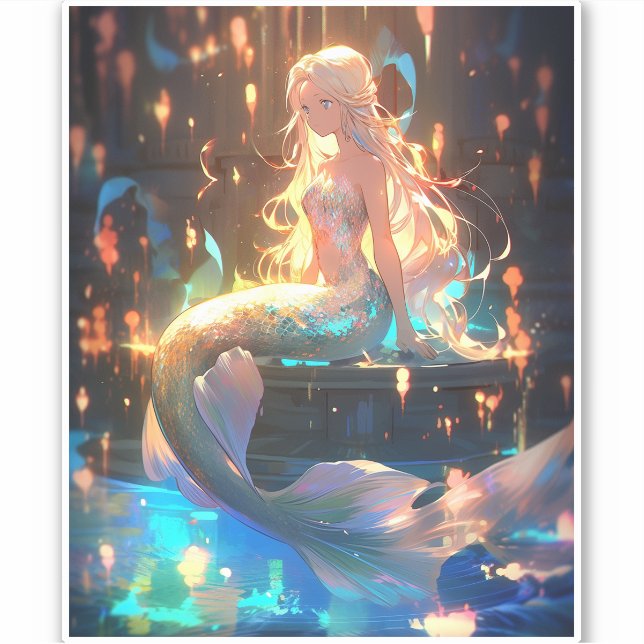 Adesivo Anime Mermaid Girl Fantasy Art (Frente)