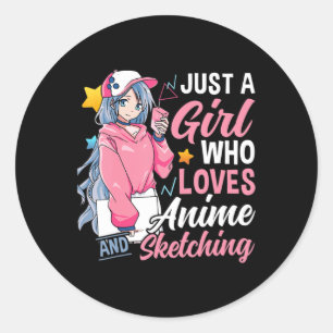 Adesivo Anime Otaku Gift Apenas Uma Menina Que Ama Anime E
