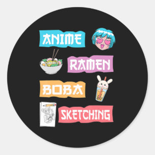 Adesivo Anime Ramen Boba Sketching Kawaii Anime Mer