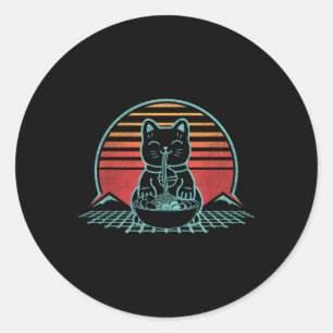 Adesivo Anime Ramen Cat Retro Japonês Noodles Estético K
