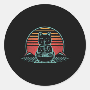 Adesivo Anime Ramen Cat Retro Japonês Noodles Estético K