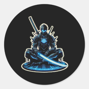 Adesivo Anime Samurai Gamer Warrior Sci-fi Cyber Punk Futu