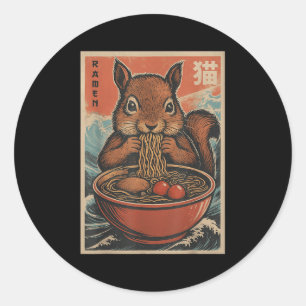 Adesivo Anime Squirrel Ramen Japonês Kawaii Presente Para
