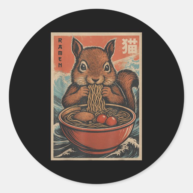 Adesivo Anime Squirrel Ramen Japonês Kawaii Presente Para  (Frente)