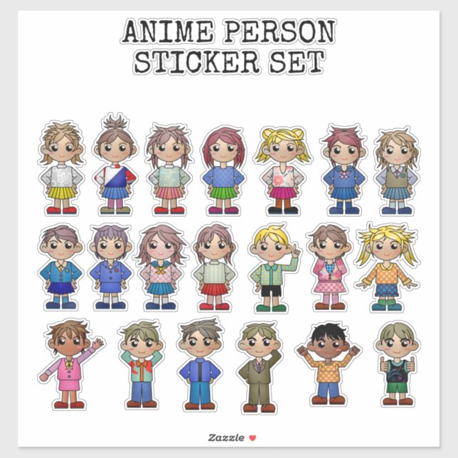 ADESIVO ANIME, STICKER SET (Folha)