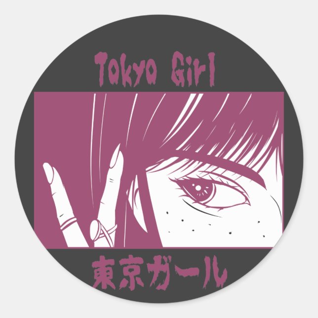 Adesivo Anime Tokyo Girl (Frente)