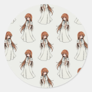 Adesivo Anime Weeb Girl Manga Pattern Design