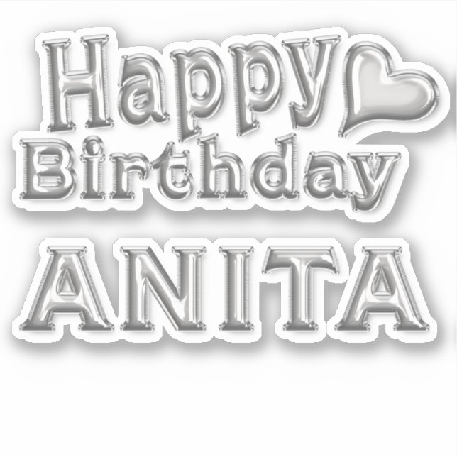 Adesivo Anita Happy Birthday silver Aufkleber Sticker (Frente)