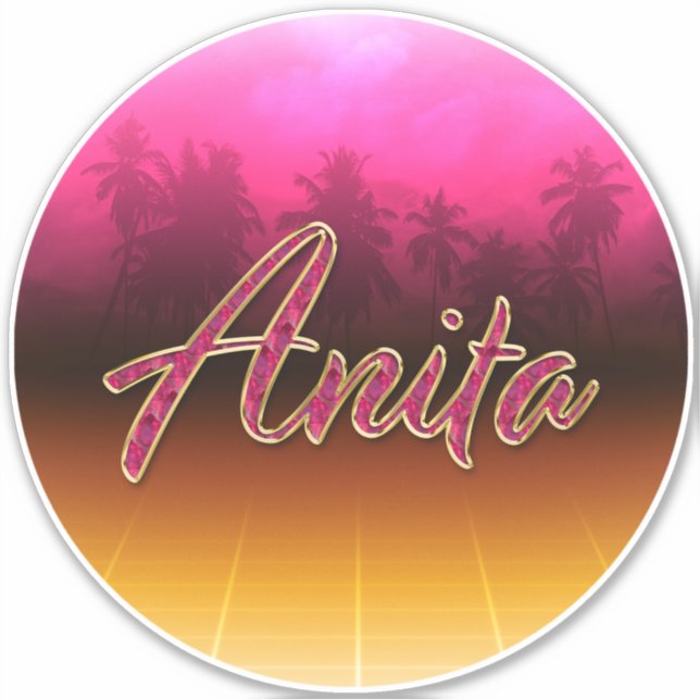 Adesivo Anita Vorname Name golden pink Aufkleber Sticker (Frente)