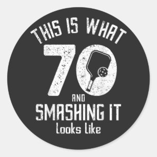 Adesivo Aniversário 70 Anos de Idade Ama Pickleball