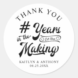 Adesivo Aniversário Agradecimento ANOS EM ELABORAÇÃO Preto