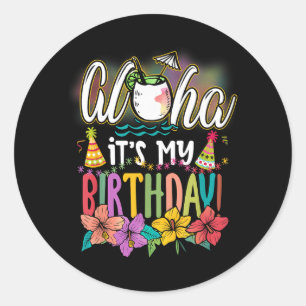 Adesivo Aniversário Aloha Havaiano Praias Aloha Havaí