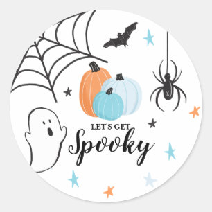 Adesivo Aniversário Assustador de Halloween com Abóboras A