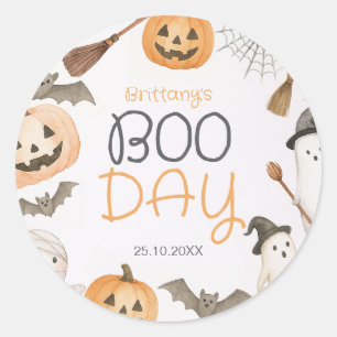 Adesivo Aniversário Assustador do Dia de Boo no Halloween