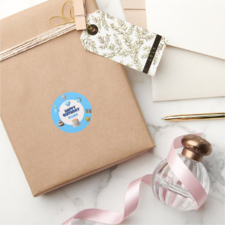 Adesivo Aniversário Azul Personalizado