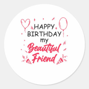 Adesivo Aniversário Bonito de Amigos