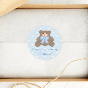 Adesivo Aniversário bonito do urso de ursinho do bebê da