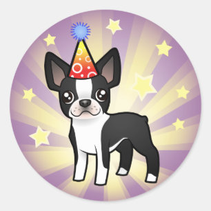 Adesivo Aniversário Boston Terrier