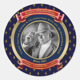 Adesivo Aniversário Comemorativo Dourado Foto 70º Setenta 