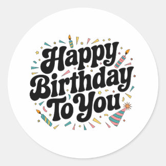 Adesivo Aniversário Confete Retro