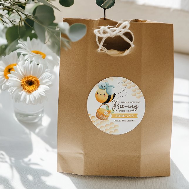 Adesivo Aniversário da Abelha Doce (Criador carregado)