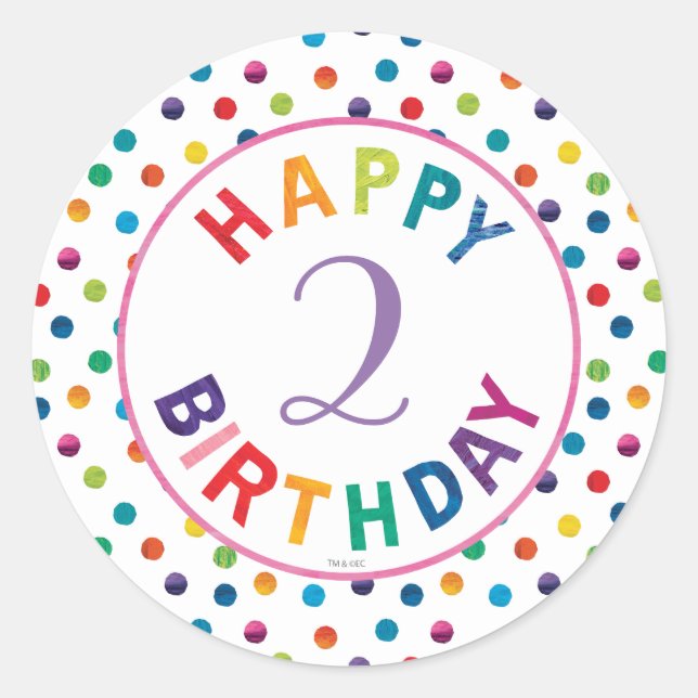 Adesivo Aniversário da Borboleta da Lagarta, muito faminta (Frente)