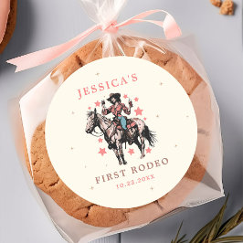 Adesivo Aniversário da Cowgirl Ocidental selvagem do Oeste