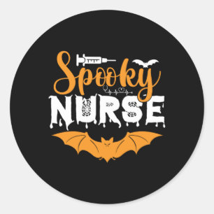 Adesivo Aniversário da Enfermeira de Halloween Spooky