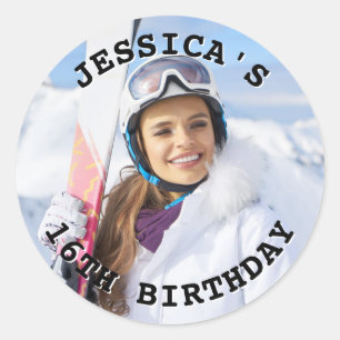 Adesivo Aniversário da Família de Texto Curvado Preto e Br