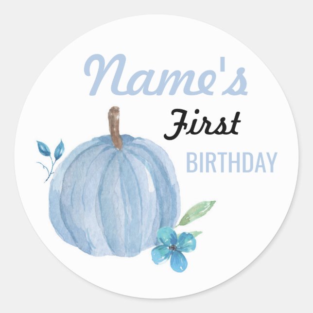 Adesivo Aniversário da Flor do Aniversário Pumpkin Blue St (Frente)