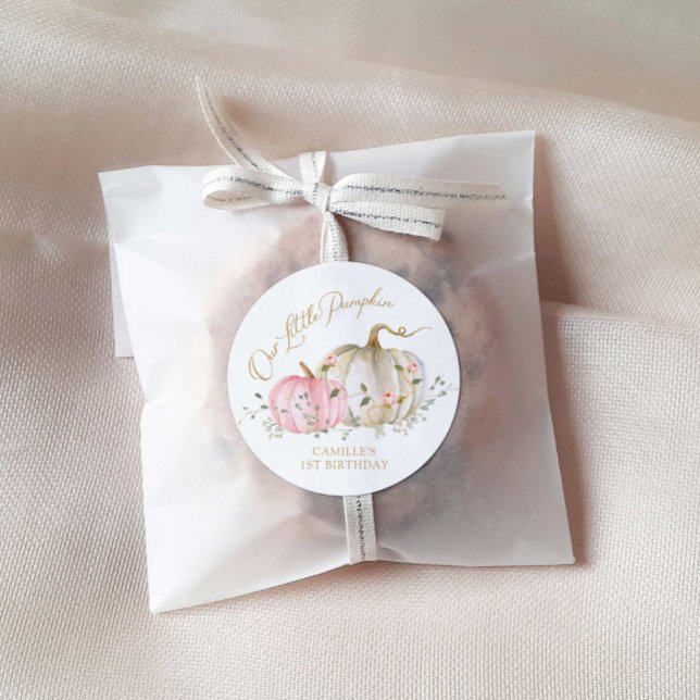 Adesivo Aniversário da Nossa Pequena Menina Abóbora (Criador carregado)