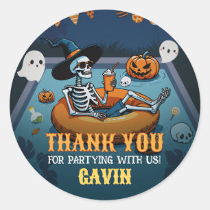 Adesivo Aniversário da Piscina de Summerentre de Halloween