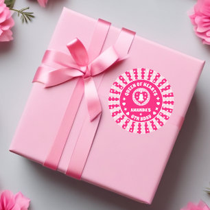 Adesivo Aniversário da Rainha Retron Pink de Corações