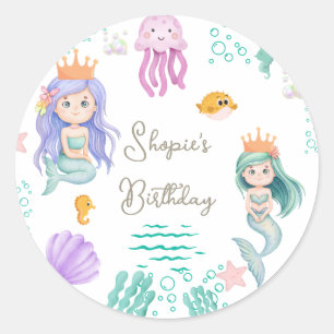 Adesivo Aniversário da Sereia Magia