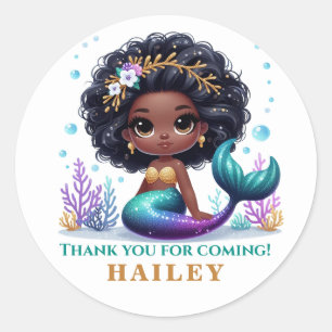 Adesivo Aniversário da Sereia Mágica Obrigado