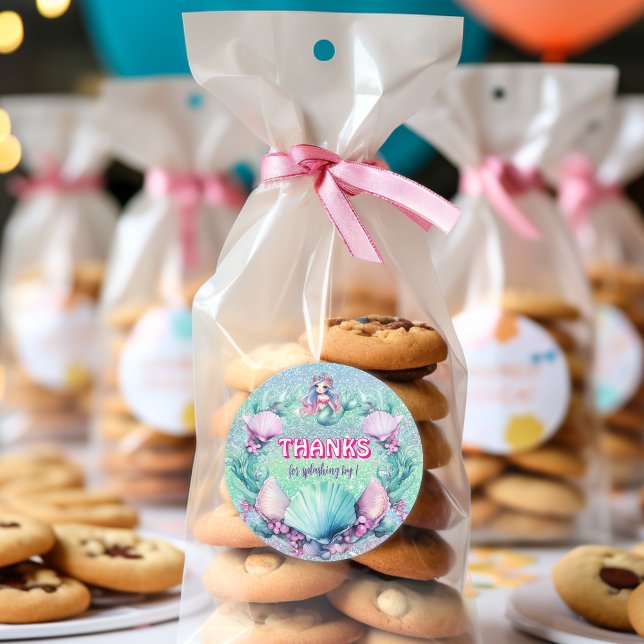 Adesivo Aniversário da Sereia Roxa Glitter (Criador carregado)