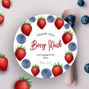 Adesivo Aniversário Da Strawberry Girl Obrigado
