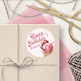 Adesivo Aniversário das Meninas do Sorvete Scoop