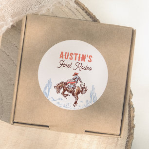 Adesivo Aniversário de 1º Rodeio de Cowboy Vintage