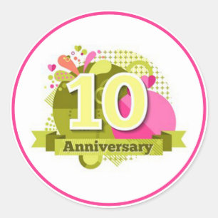 Adesivo Aniversário de 10 anos